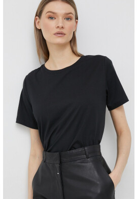 Calvin Klein Памучна тениска в черно - Pepit.bg