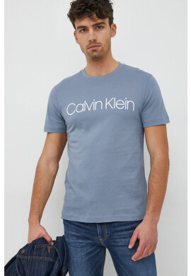 Calvin Klein Памучна тениска в синьо - Pepit.bg