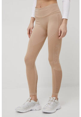 Calvin Klein Performance Клин за трениране Seamless дамски в бежово с десен - Pepit.bg