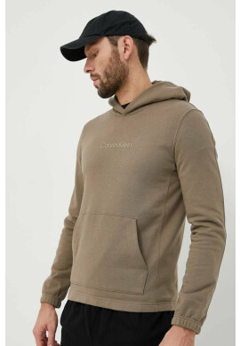 Calvin Klein Performance Спортен суичър Essentials в кафяво с качулка с изчистен дизайн - Pepit.bg
