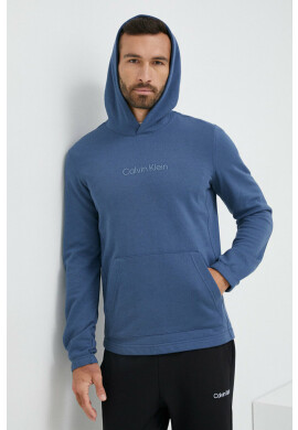 Calvin Klein Performance Спортен суичър Essentials в синьо с качулка с изчистен дизайн - Pepit.bg