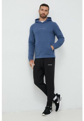 Calvin Klein Performance Спортен суичър Essentials в синьо с качулка с изчистен дизайн - Pepit.bg