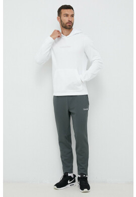 Calvin Klein Performance Спортен суичър Essentials в бяло с качулка с изчистен дизайн - Pepit.bg