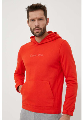 Calvin Klein Performance Спортен суичър Essentials в оранжево с качулка с изчистен дизайн - Pepit.bg