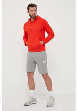 Calvin Klein Performance Спортен суичър Essentials в оранжево с качулка с изчистен дизайн - Pepit.bg