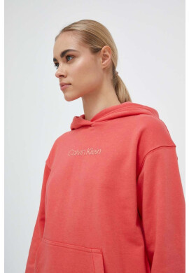 Calvin Klein Performance Спортен суичър Essentials в оранжево с качулка с изчистен дизайн - Pepit.bg