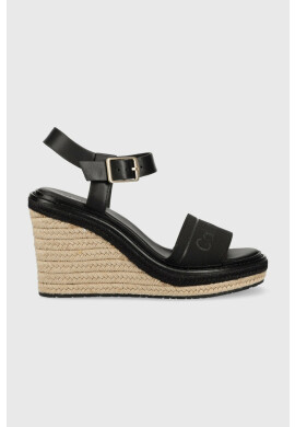 Calvin Klein Сандали WEDGE 70HH - HE в черно със скосена платформа HW0HW01499 - Pepit.bg