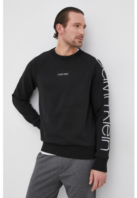 Calvin Klein Суичър мъжки в черно с принт - Pepit.bg