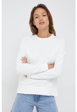 Calvin Klein Суичър в бяло с апликация - Pepit.bg