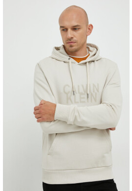 Calvin Klein Суичър в бежово с изчистен дизайн - Pepit.bg