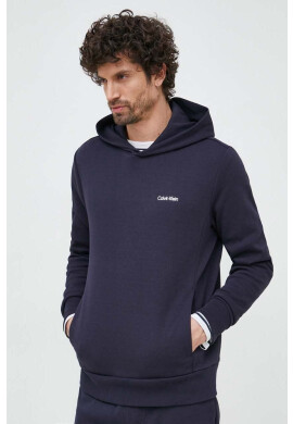 Calvin Klein Суичър в тъмносиньо с качулка с изчистен дизайн - Pepit.bg