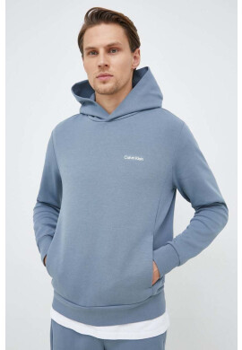 Calvin Klein Суичър в синьо с качулка с изчистен дизайн - Pepit.bg