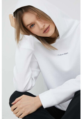 Calvin Klein Суичър в бяло с изчистен дизайн - Pepit.bg