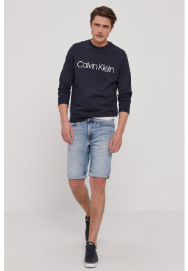 Calvin Klein Суичър мъжки в тъмносиньо с принт - Pepit.bg