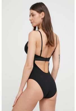 Calvin Klein Цял бански в черно с леко подплатена чашка - Pepit.bg