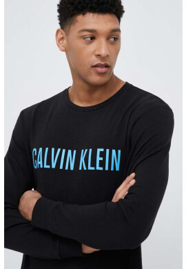 Calvin Klein Underwear Домашен суичър в черно с десен - Pepit.bg