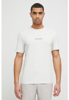 Calvin Klein Underwear Домашна тениска в бежово с принт - Pepit.bg