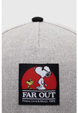 CapsLab Шапка с козирка PEANUTS в сиво с апликация - Pepit.bg