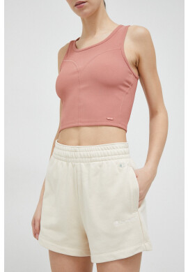 Champion Къс панталон в бежово с апликация с висока талия - Pepit.bg