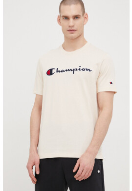 Champion Памучна тениска 217814 в бежово с апликация - Pepit.bg