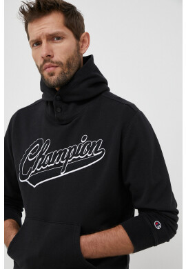 Champion Суичър в черно с качулка с апликация - Pepit.bg