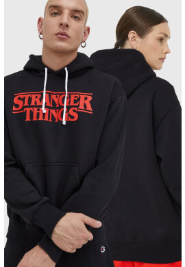 Champion Суичър Xstranger Things в черно с принт - Pepit.bg