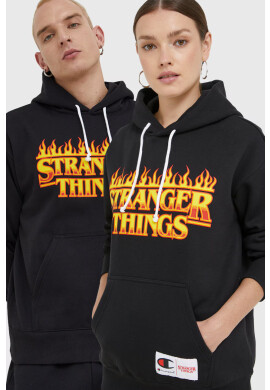 Champion Суичър Xstranger Things в черно с принт - Pepit.bg
