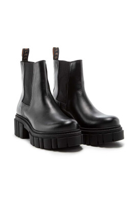 Charles Footwear Кожени боти челси в черно с платформа - Pepit.bg