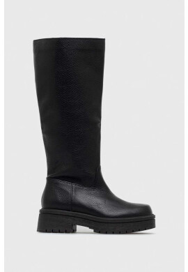 Charles Footwear Кожени ботуши Dora в черно с равна подметка - Pepit.bg