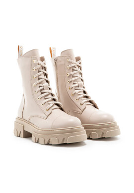 Charles Footwear Кожени кубинки в бежово с платформа - Pepit.bg