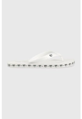 Chiara Ferragni Джапанки CF3164_009 в бяло с равна подметка CF FLIP-FLOP LOGOMANIA - Pepit.bg