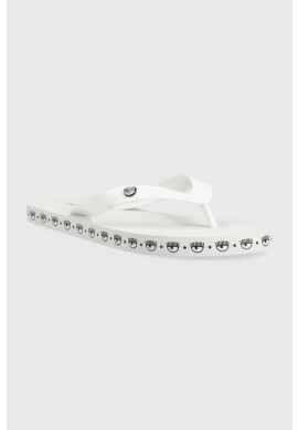 Chiara Ferragni Джапанки CF3164_009 в бяло с равна подметка CF FLIP-FLOP LOGOMANIA - Pepit.bg