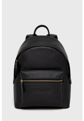 Coach Кожена раница Charter Backpack 24 дамски в черно малък размер с изчистен дизайн - Pepit.bg