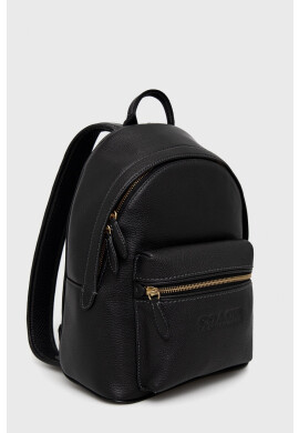 Coach Кожена раница Charter Backpack 24 дамски в черно малък размер с изчистен дизайн - Pepit.bg