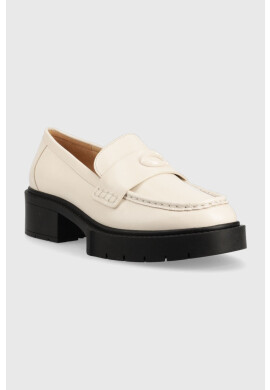 Coach Кожени мокасини Cb990 Leah Loafer в бежово с платформа CB990 - Pepit.bg