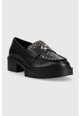 Coach Кожени мокасини Ce309 Leela Stud Leather в черно с платформа CE309 - Pepit.bg