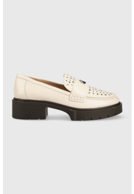 Coach Кожени мокасини Ce309 Leela Stud Leather Leela в бежово с платформа CE309 - Pepit.bg