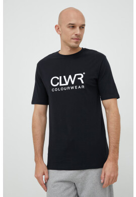 Colourwear Памучна тениска в черно с принт - Pepit.bg