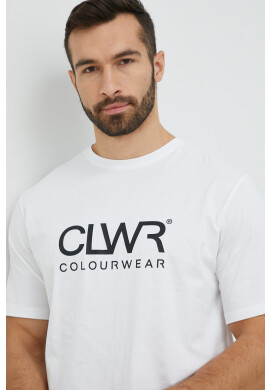 Colourwear Памучна тениска в бяло с принт - Pepit.bg