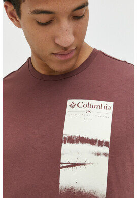 Columbia Памучна тениска в бордо с десен - Pepit.bg