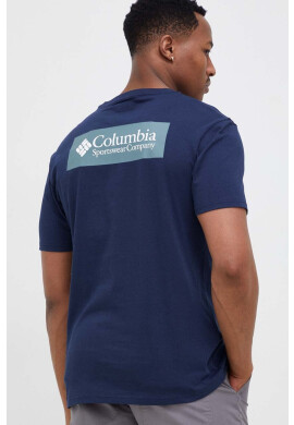 Columbia Памучна тениска в тъмносиньо с принт - Pepit.bg