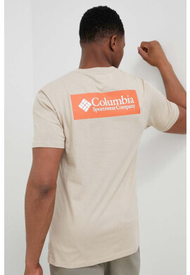 Columbia Памучна тениска в бежово с принт - Pepit.bg