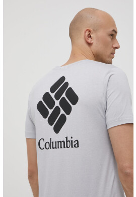 Columbia Спортна тениска Tech Trail Graphic в сиво с принт - Pepit.bg