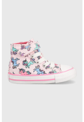 Converse Детски високи кецове Chuck Taylor All Star 1v в розово - Pepit.bg