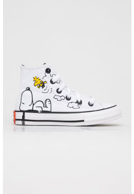 Converse Детски високи кецове Peanuts Chuck Taylor All Star в бяло - Pepit.bg