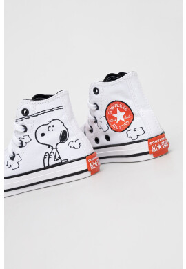 Converse Детски високи кецове Peanuts Chuck Taylor All Star в бяло - Pepit.bg