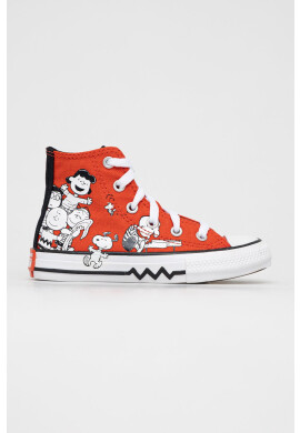 Converse Детски високи кецове Peanuts Chuck Taylor All Star в червено - Pepit.bg