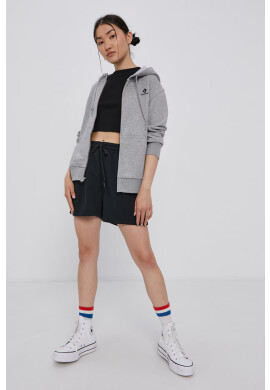 Converse Къс панталон дамски в черно с апликация с висока талия - Pepit.bg