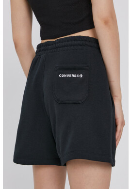 Converse Къс панталон дамски в черно с апликация с висока талия - Pepit.bg