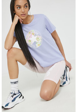 Converse Памучна тениска в розово - Pepit.bg
